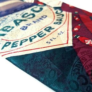 Tabasco Hot Sauce 100% Silk Tie Necktie made in US